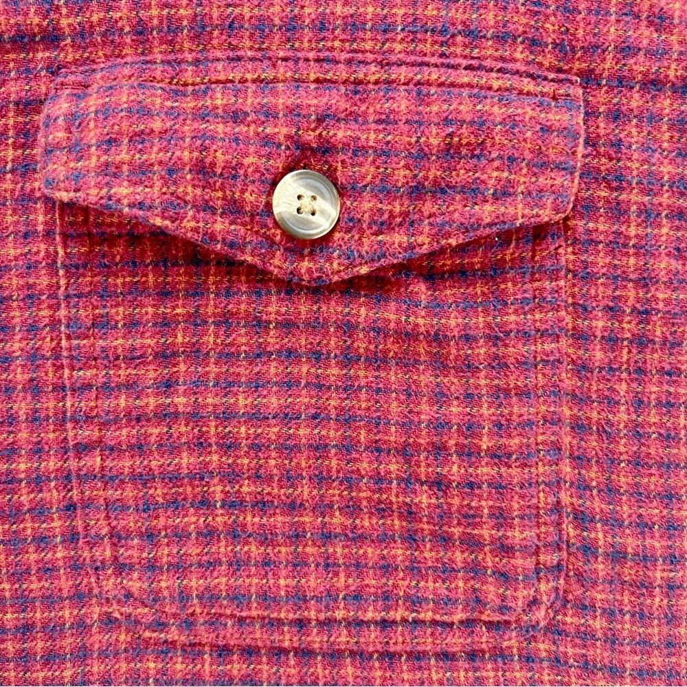 American Eagle Red Plaid Button-Up Cropped Lightweight Oversize Blouse SZ M - Picture 6 of 14